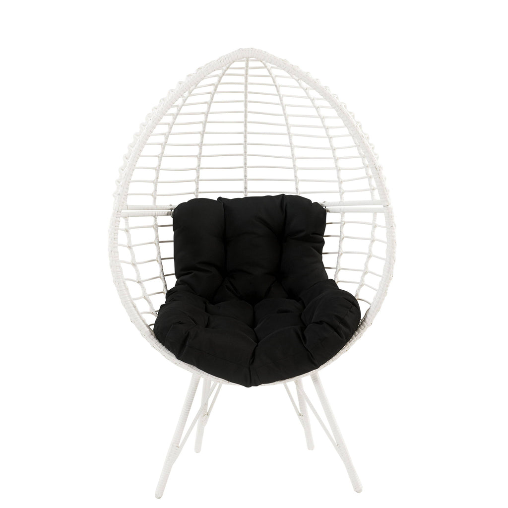 Galzed - Patio Lounge Chair - Black / White