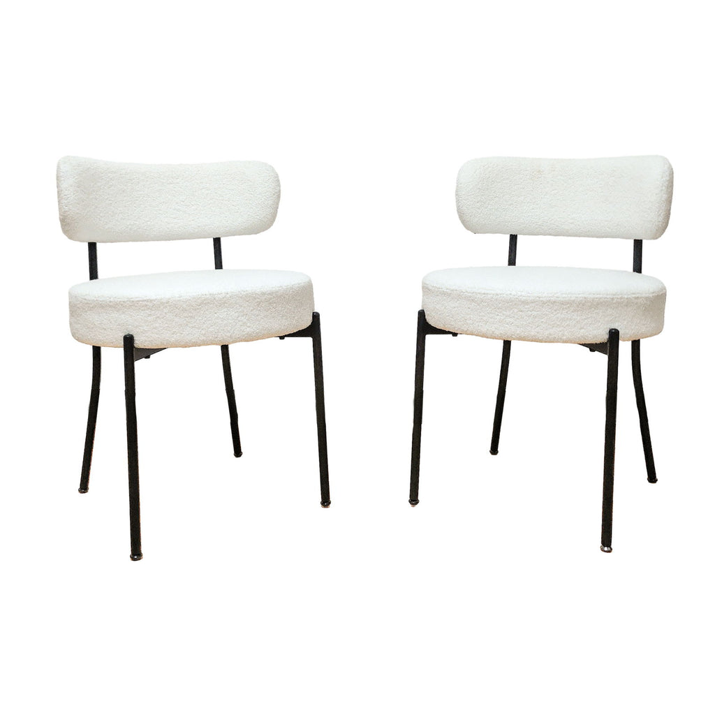 Extendable Dining Table Set With Curved Backrest Upholstered Chairs