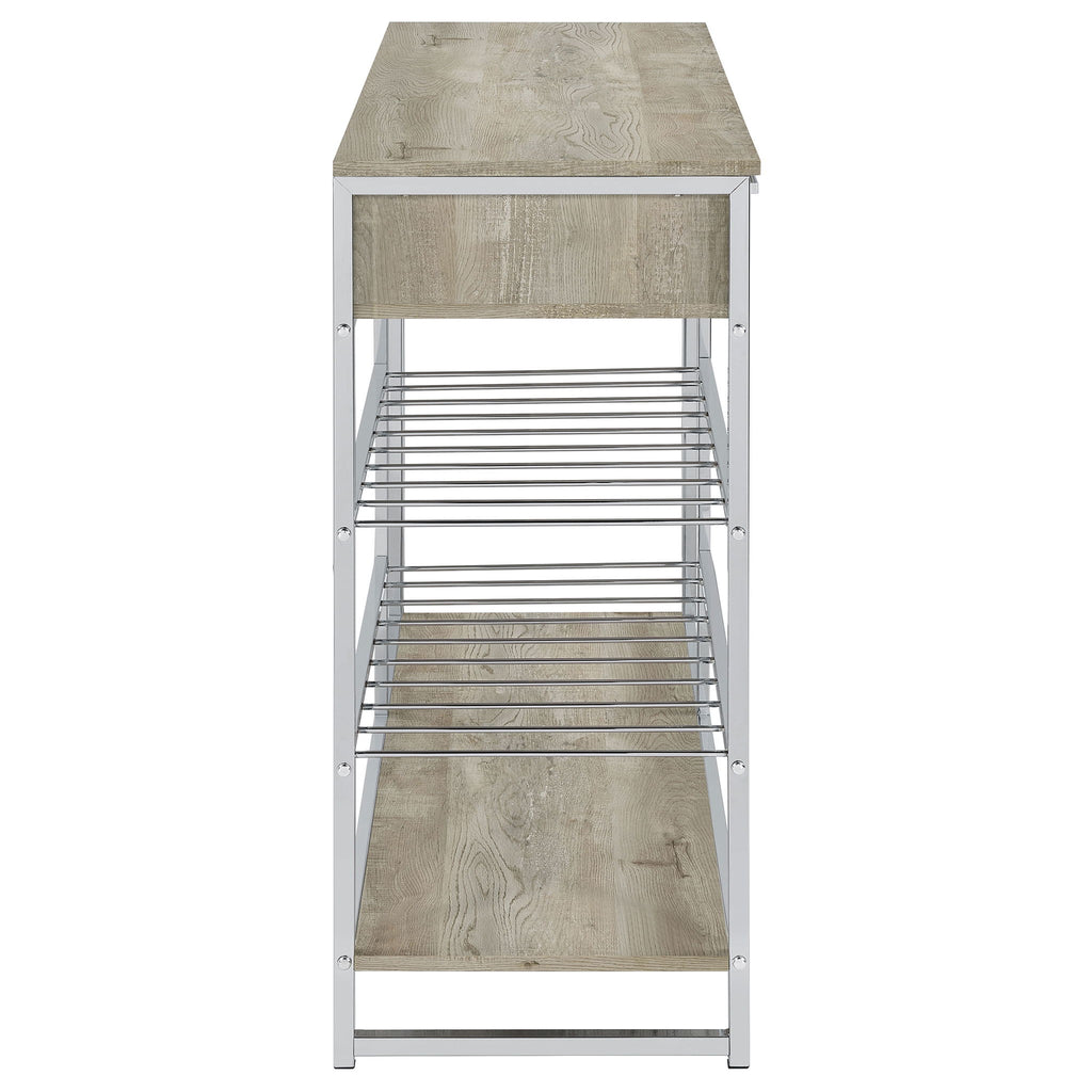 Ethel - 2 Drawer Home Bar Storage With Wine Rack - Oak