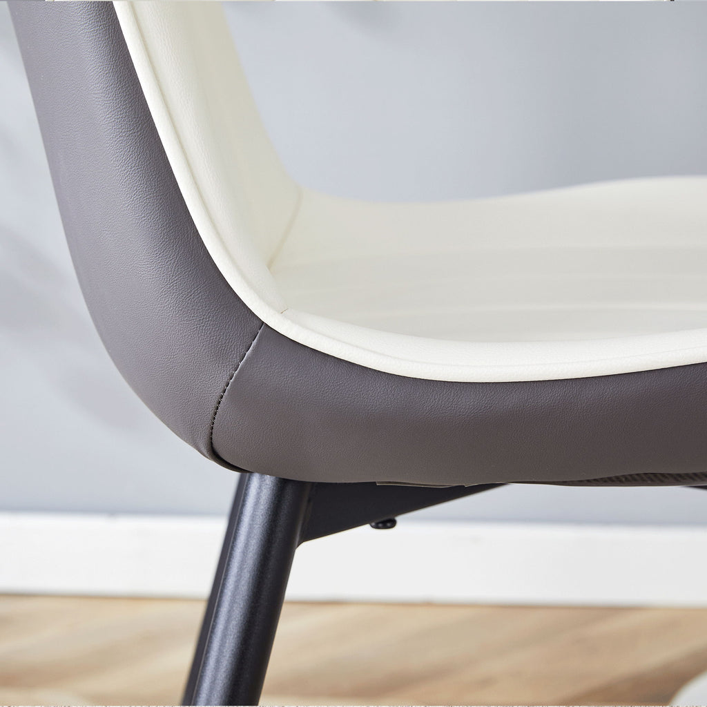 Modern Minimalist Dining Chair Set, Extended Seat Cushion