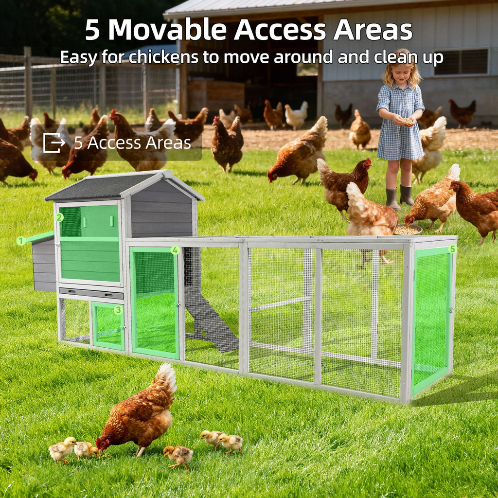 Large Outdoor Hen House With Run And Nesting Box Poultry Cage