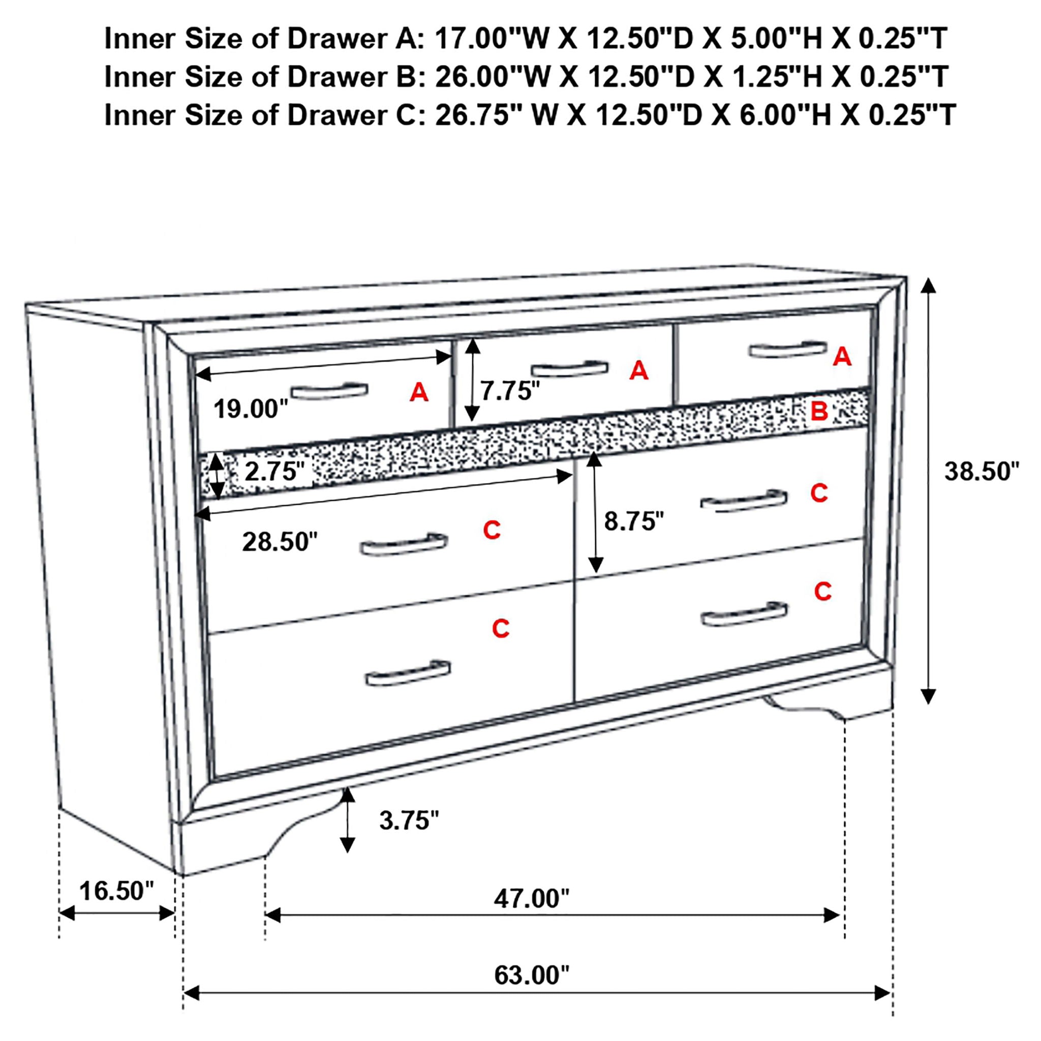 Annie - 9 Drawer Dresser