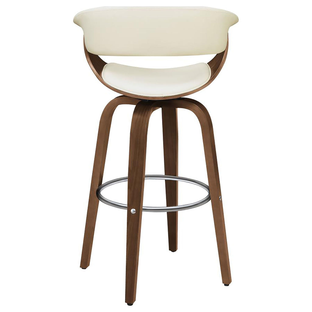 Swivel Bar Stool Elegant Design With Upholstery - Cream