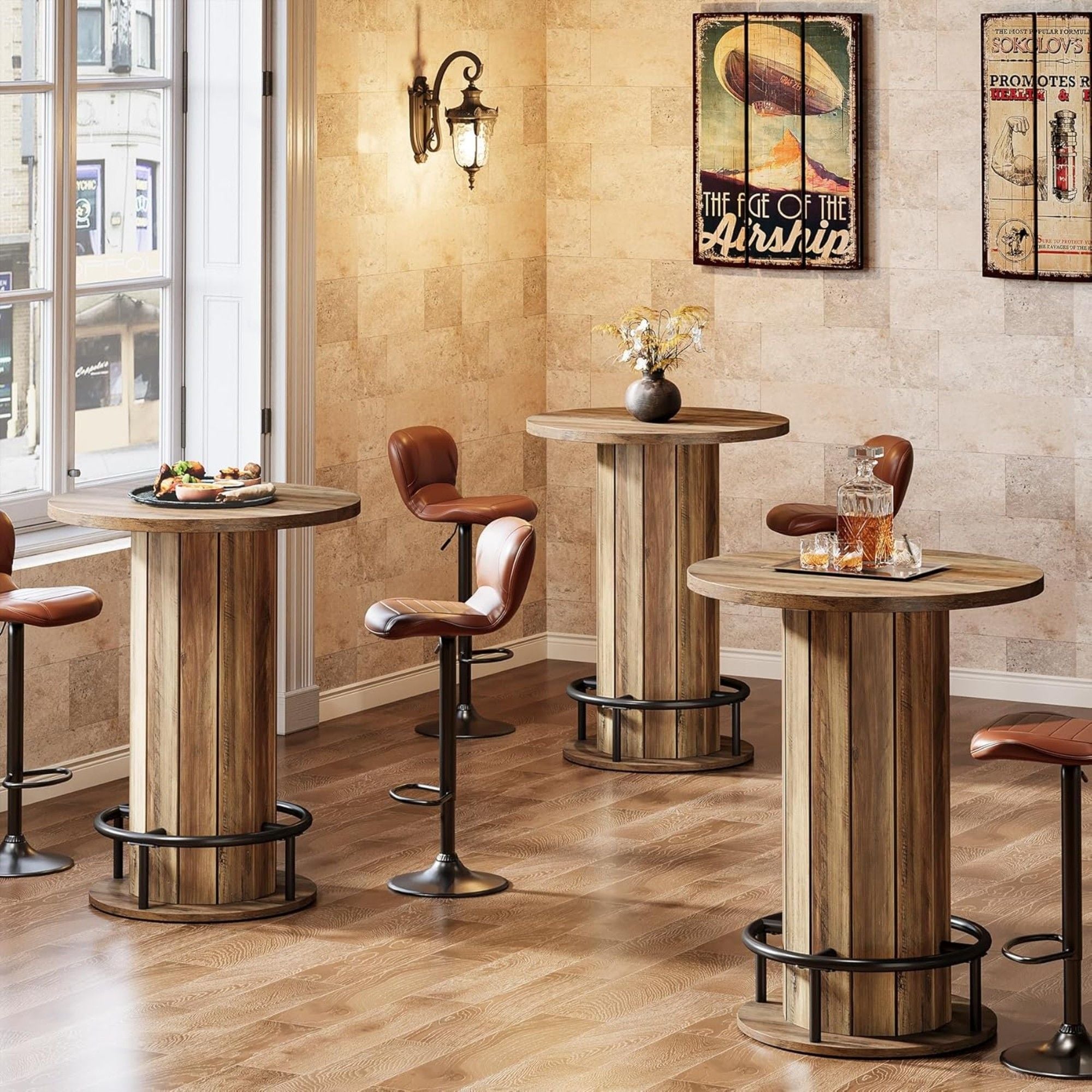 Pub Bistro Table - Rustic Brown