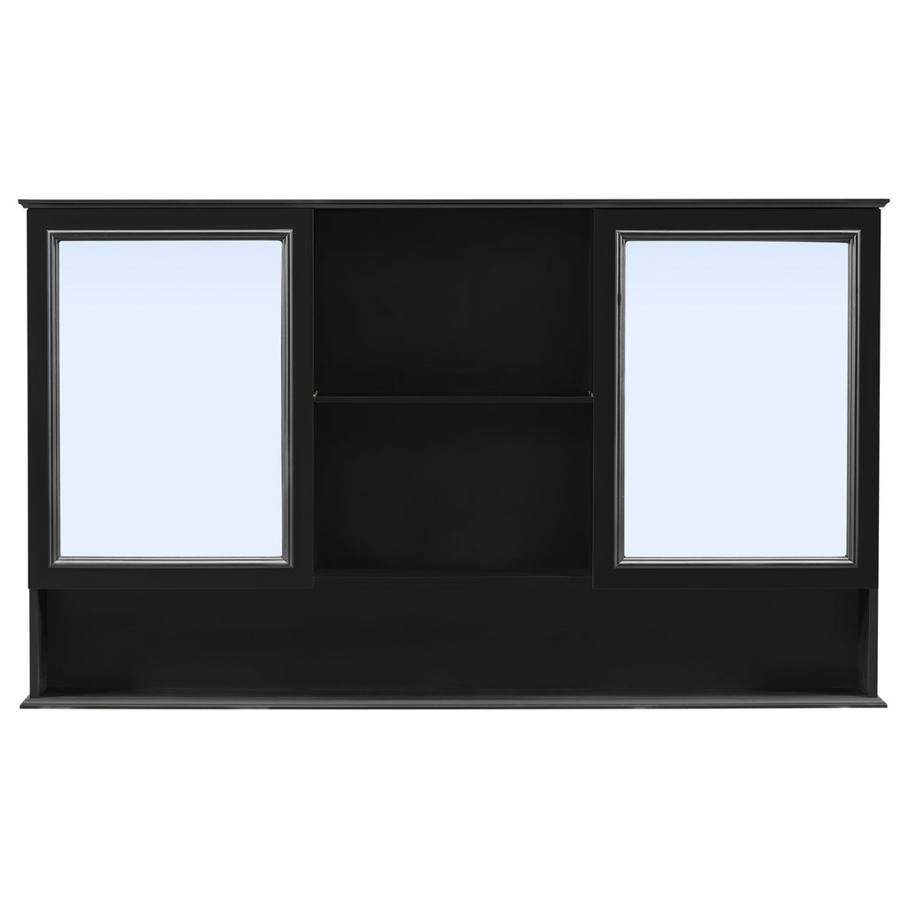 Double Sink Bathroom Vanity Set With Wall Mount Mirror Cabinet