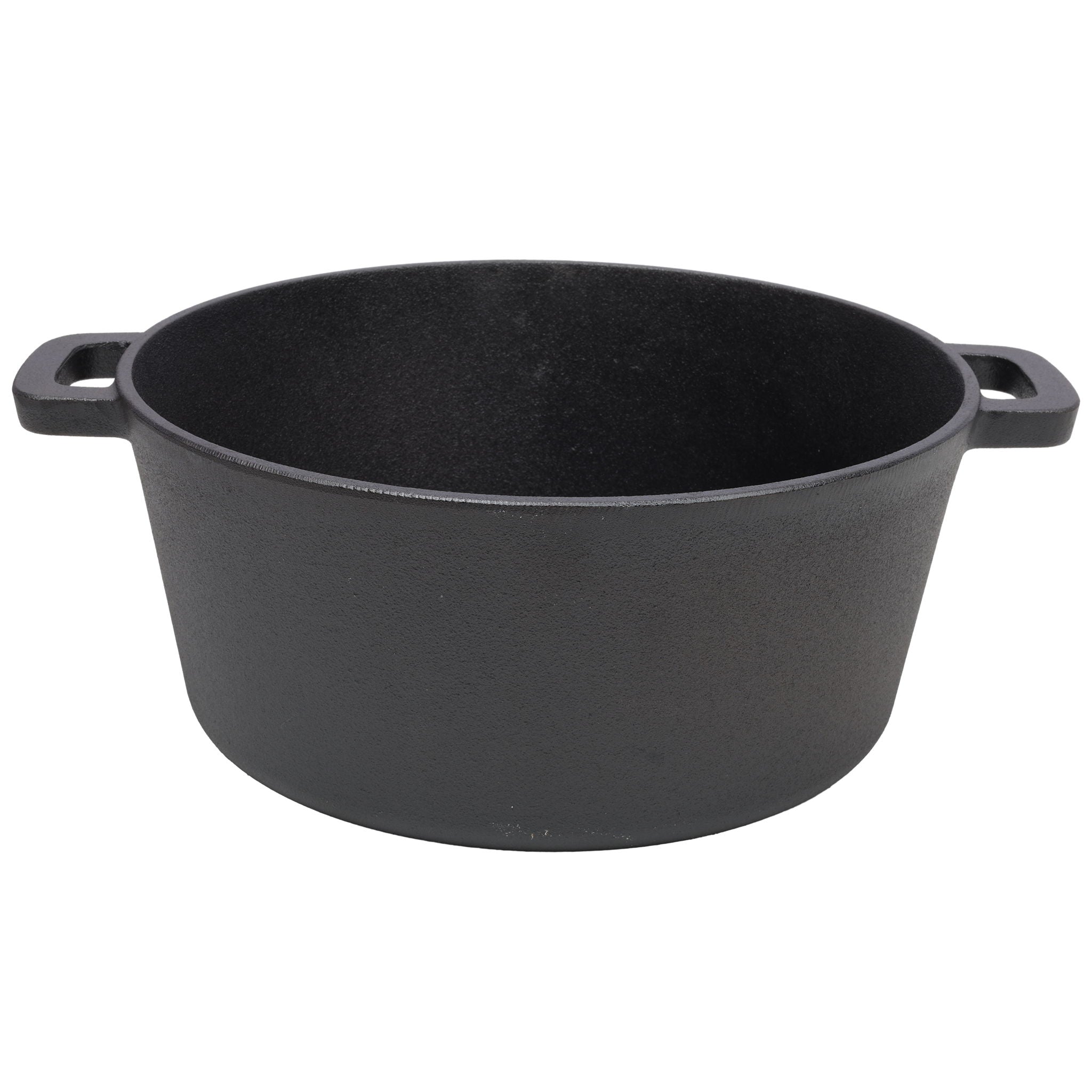 Pre-Seasoned Cast Dutch Oven 2 In 1 With Dual Handles And Covers, 5 Quart - Black