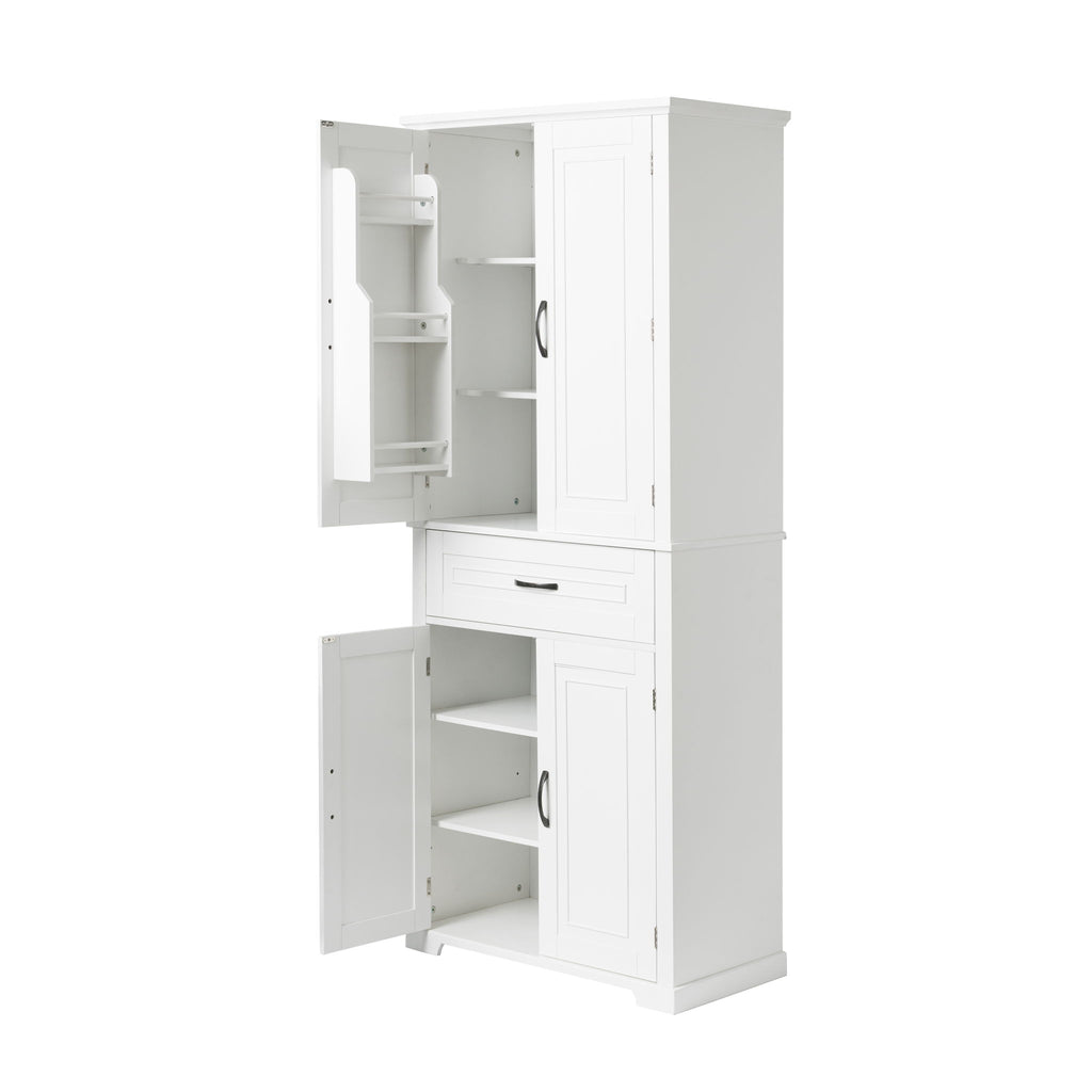 Bathroom Storage Cabinet With Doors And Drawer, Adjustable Shelf