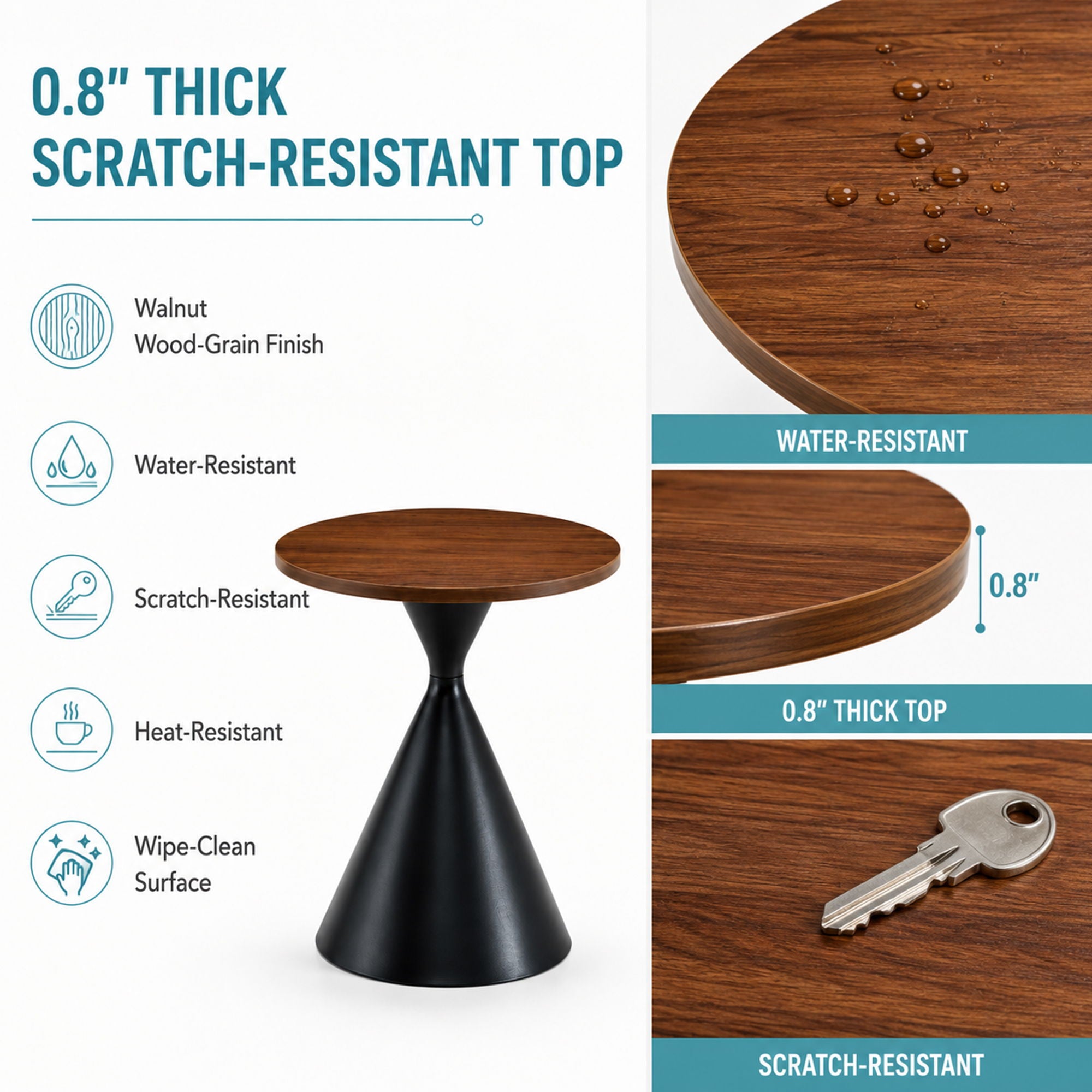 2 Piece Coffee Round Table Set