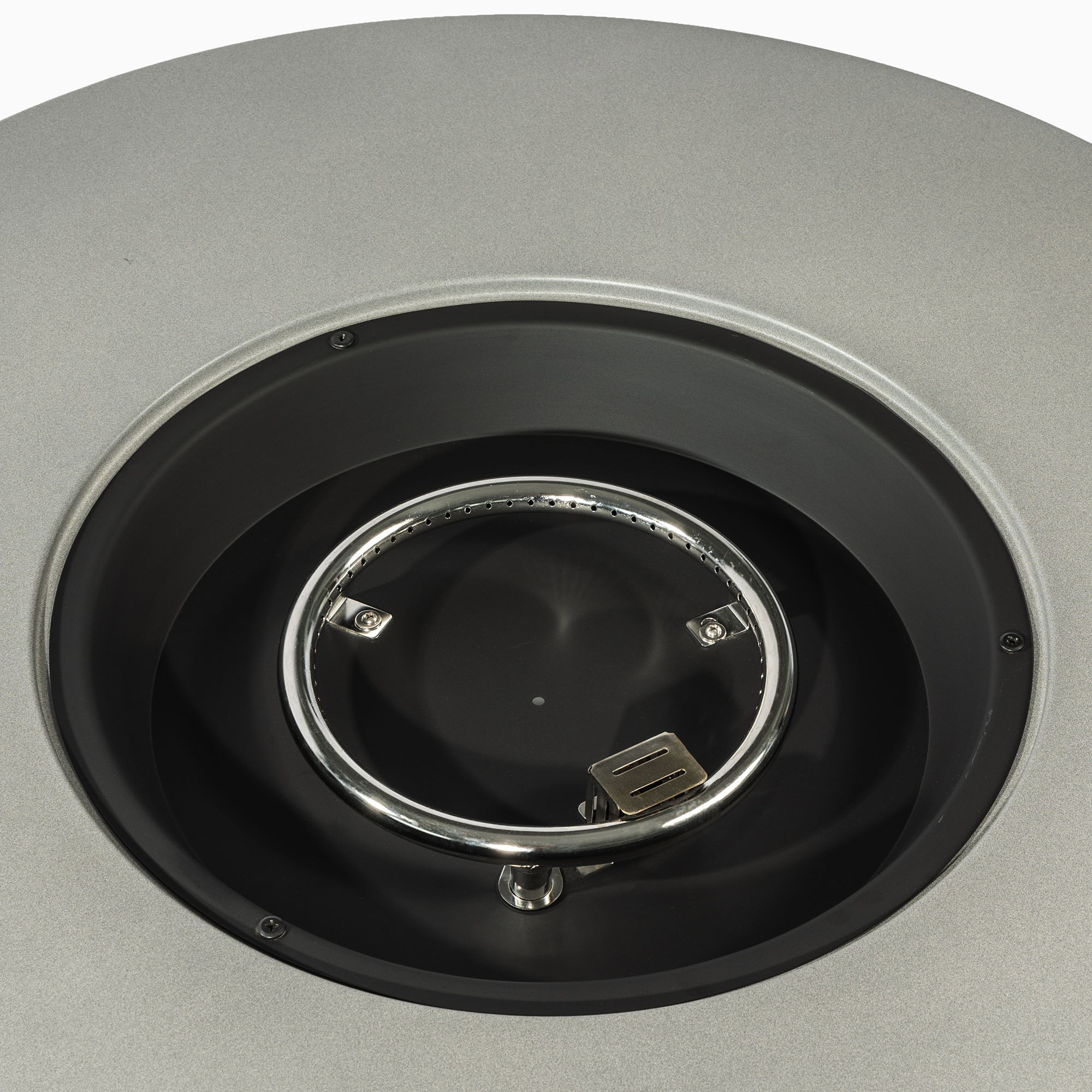 Propane Gas Fire Pit Table, 50000 Btu, Round With Tank Holder For Outside - Gray