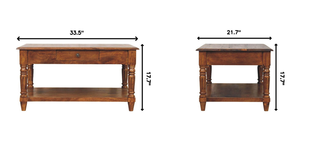 Turned Legs Drawer Table