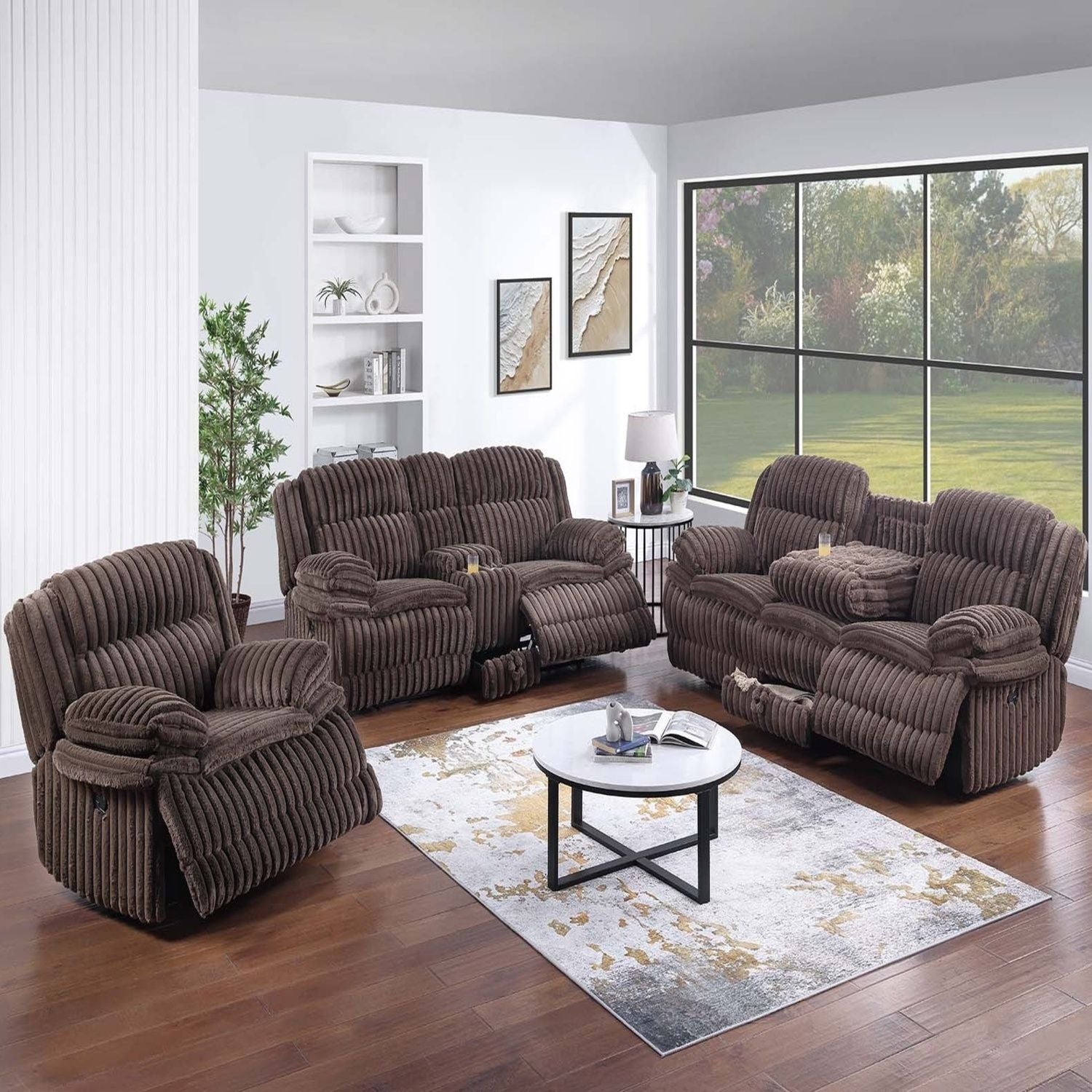 Contemporary Manual Motion Glider Recliner Chair With Padded Armrests And Smooth Rocking Function