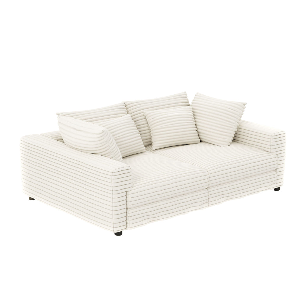 4 Seat Sofa, Modern Comfy Upholstered Sofa Cloud Couch, Deep Seat Couches With Soft Pillows
