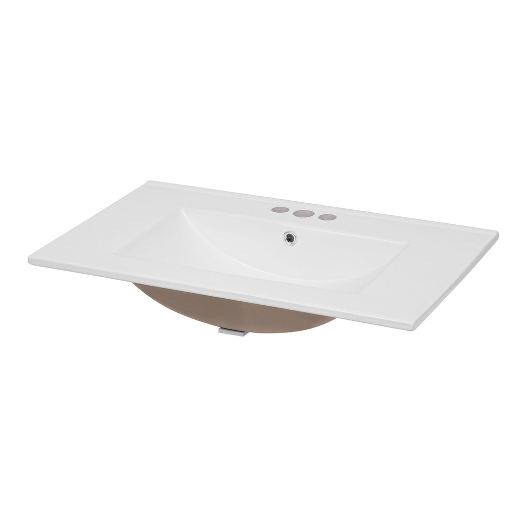 Bathroom Vanity With Sink, Rectangular Storage Cabinet With 2 Soft Closing Doors