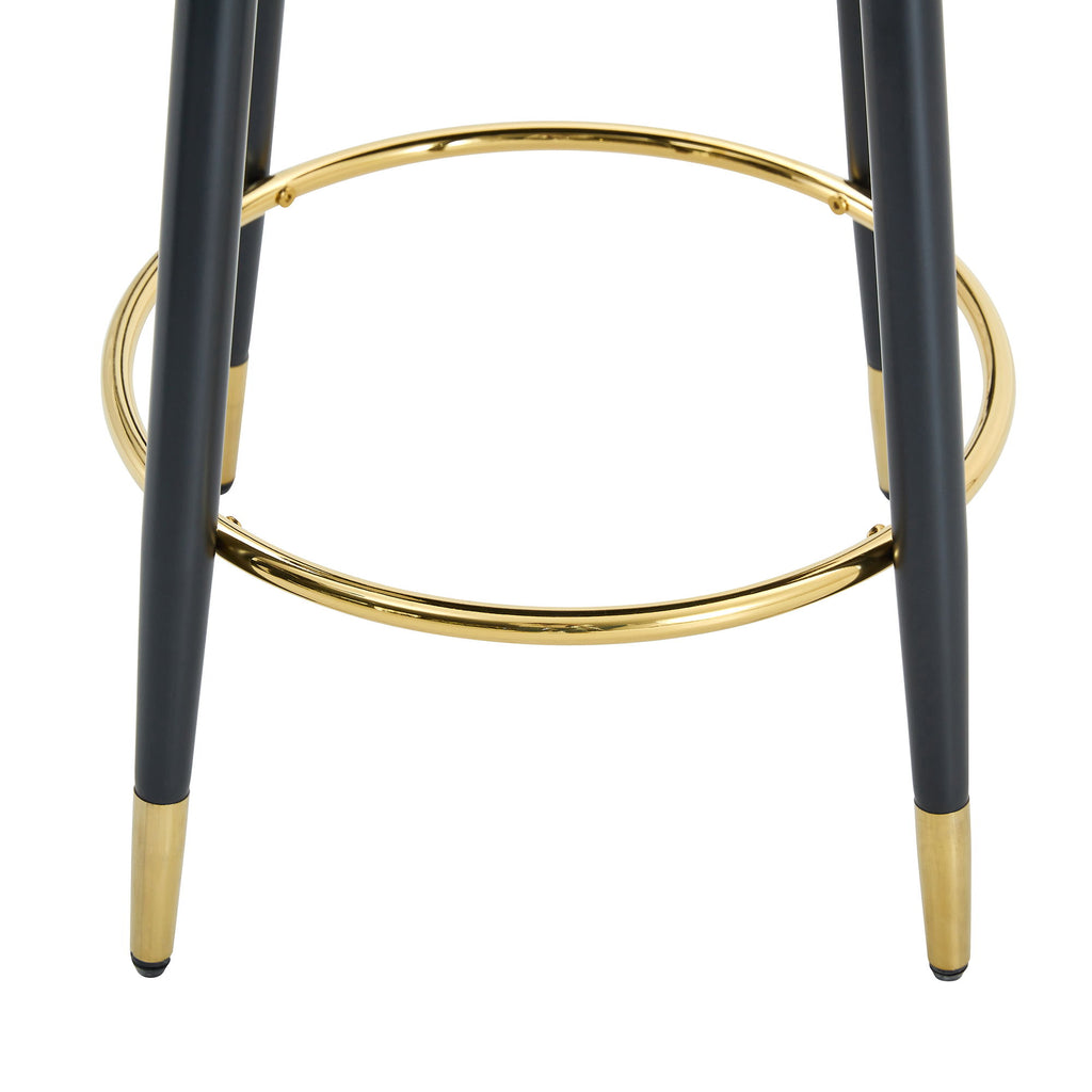 Upholstered Rotatable Bar Chair With Metal Legs For Dining Room