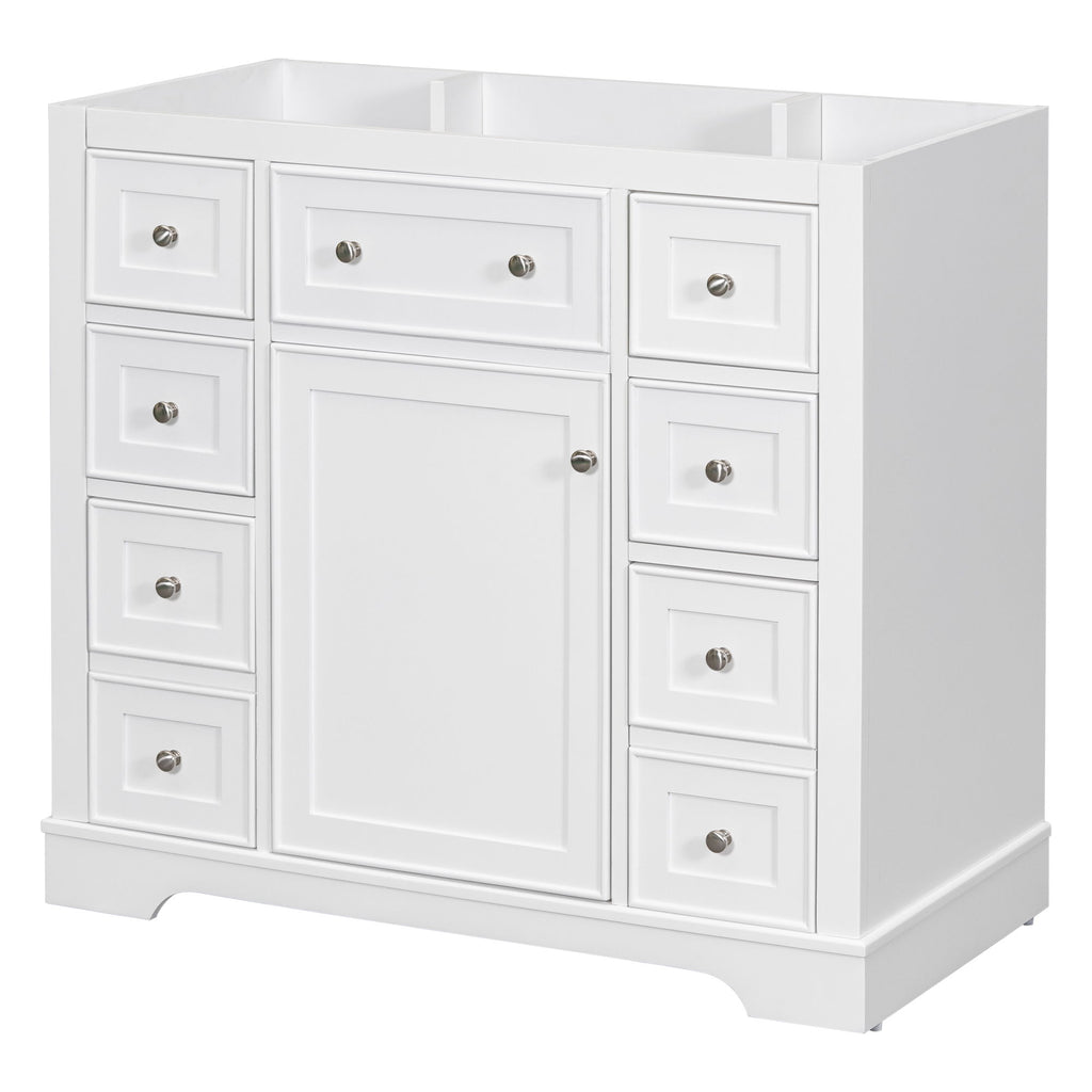 Modern Bathroom Vanity Base Only With 1 Cabinet And 6 Drawers
