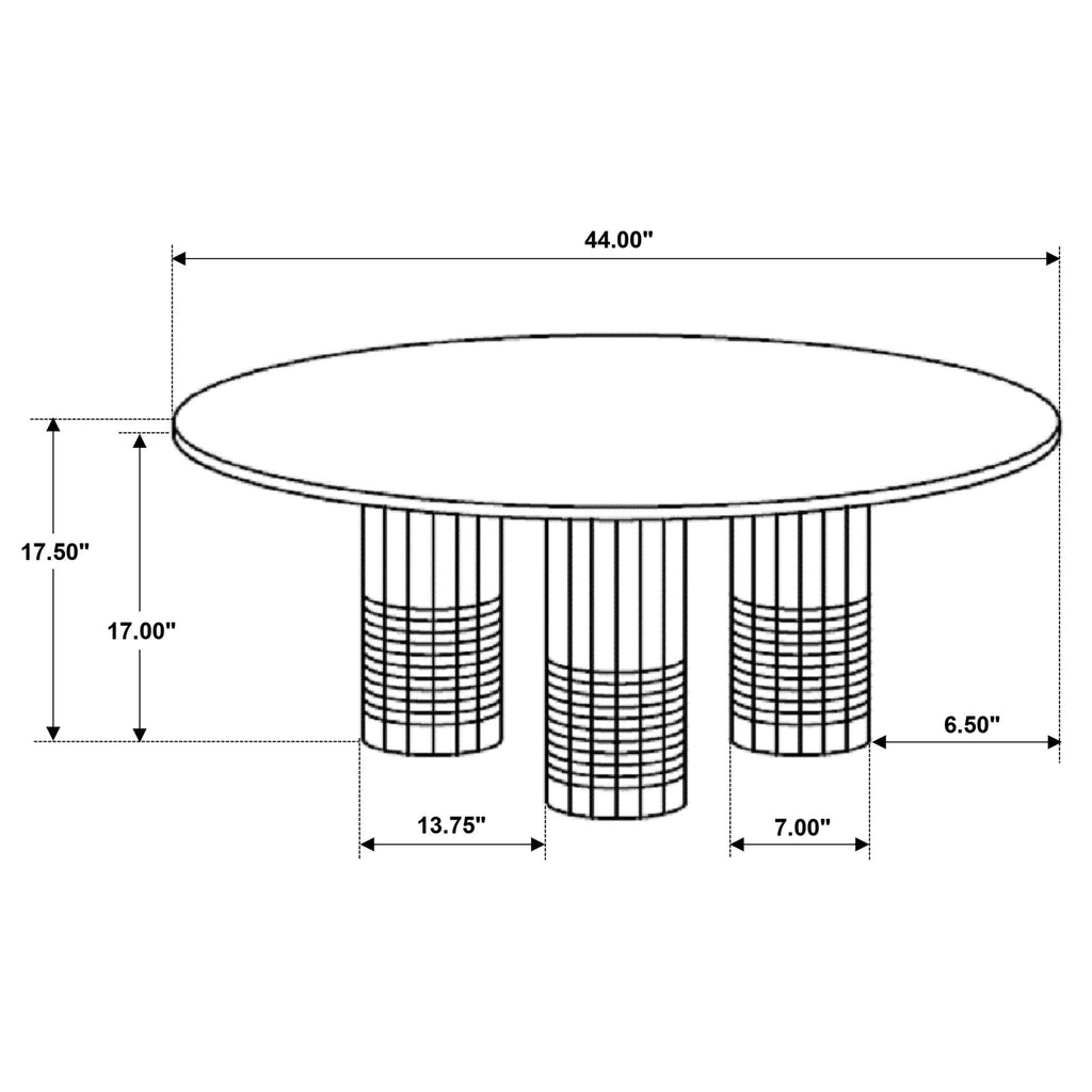 Preston - 2 Piece Coffee And End Table Set With Cylindrical Pedestal Bases, Round Design - White