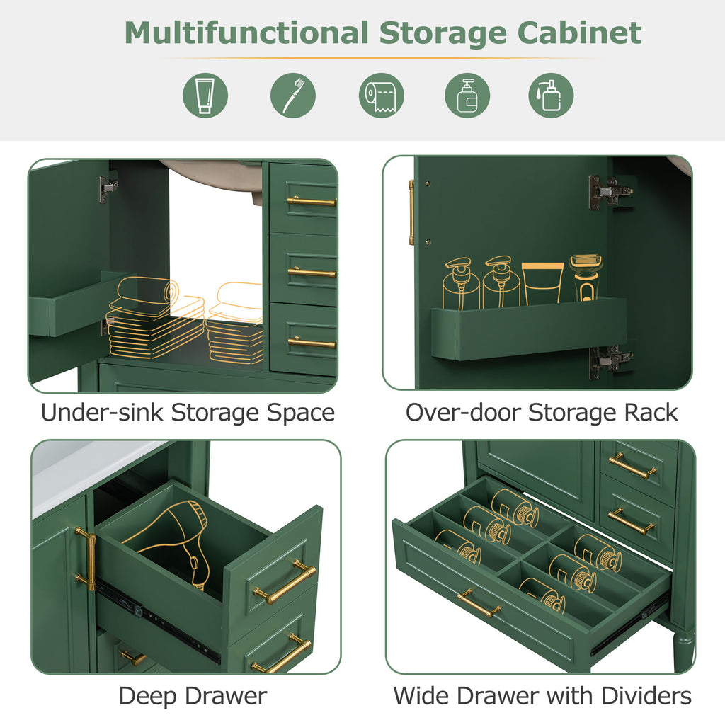 Traditional Bathroom Vanity Set With Soft Close Doors