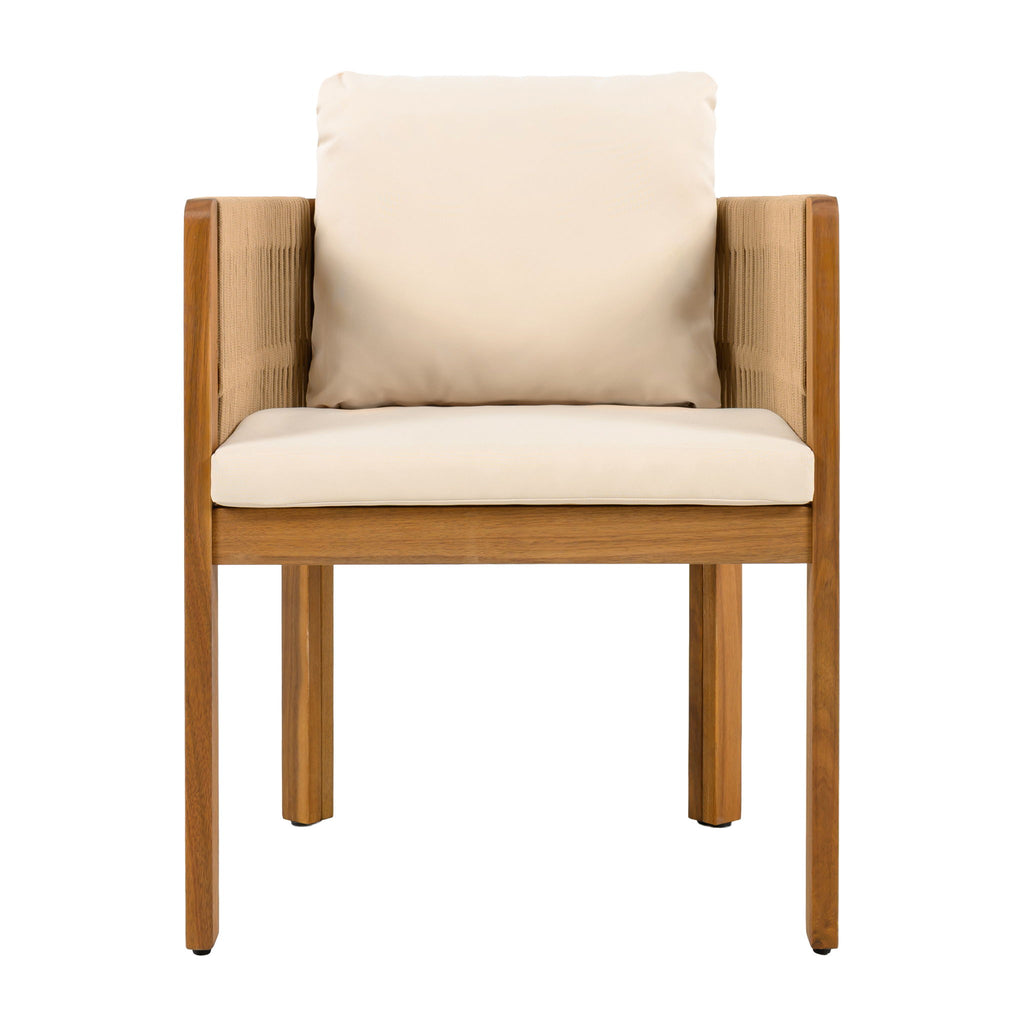 Outdoor Dining Set & Table And Rope Chairs