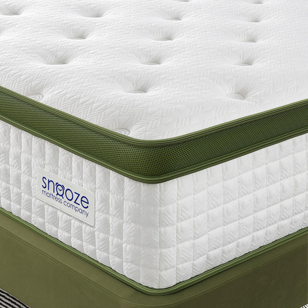 Snooze Mattress Company Glacier - 14" Euro Top Medium Hybrid Mattress With Independently Encased Coils & Gel Memory Foam