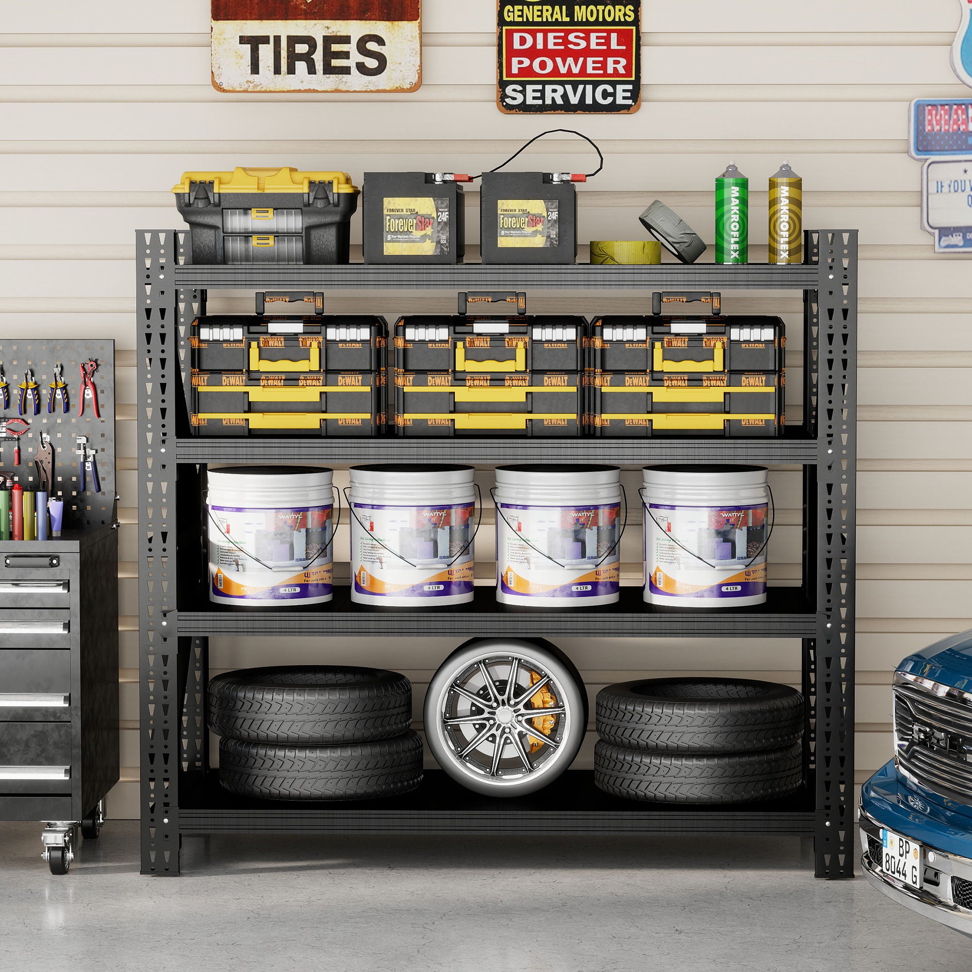 Heavy Duty 4 Shelf Garage Shelving Unit