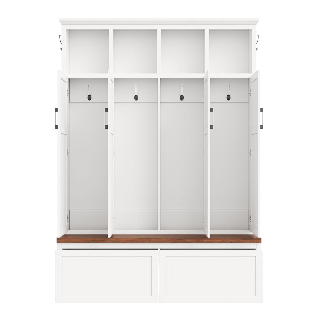 Hall Tree With 4 Hidden Cabinets