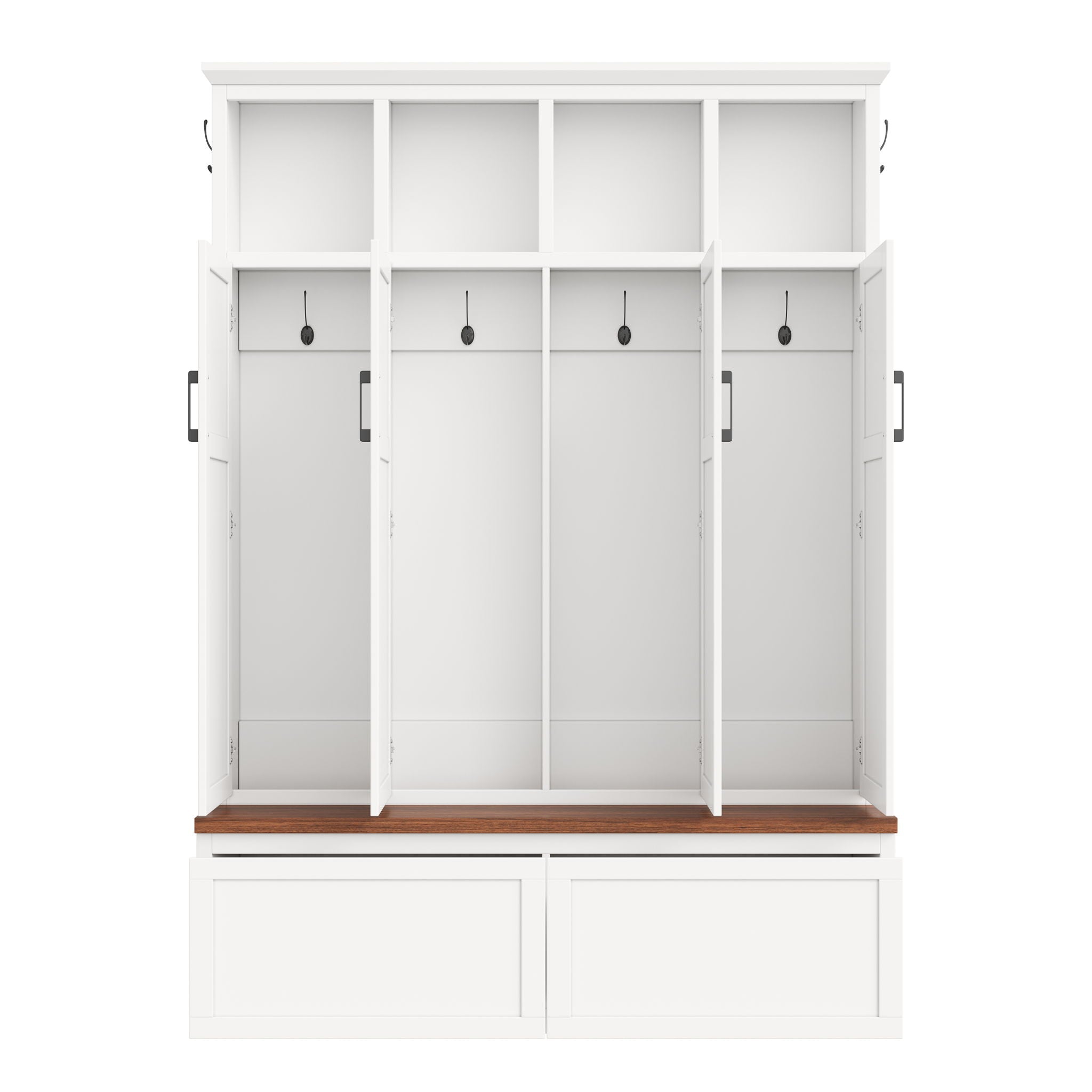 Hall Tree With 4 Hidden Cabinets