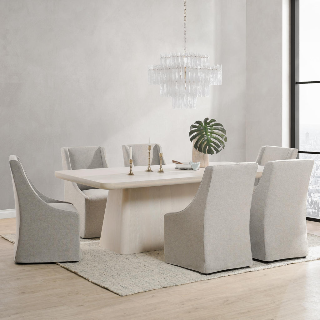 Warwick - Upholstered Rolling Dining Chair