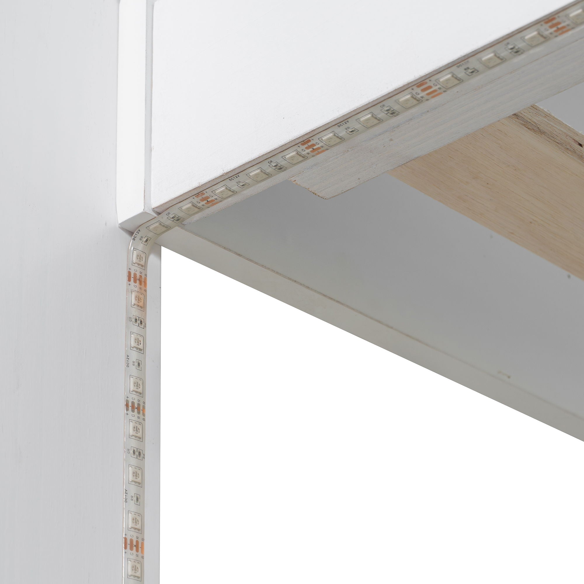 Bunk Bed With Storage Shelves, LED Lighting, Charging Station And Drawer