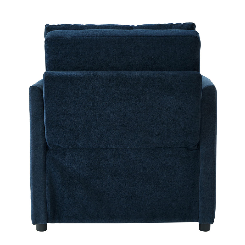 Upholstered Convertible Sleeper Sofa With 5 Position Backrest, Side Pockets, Storage