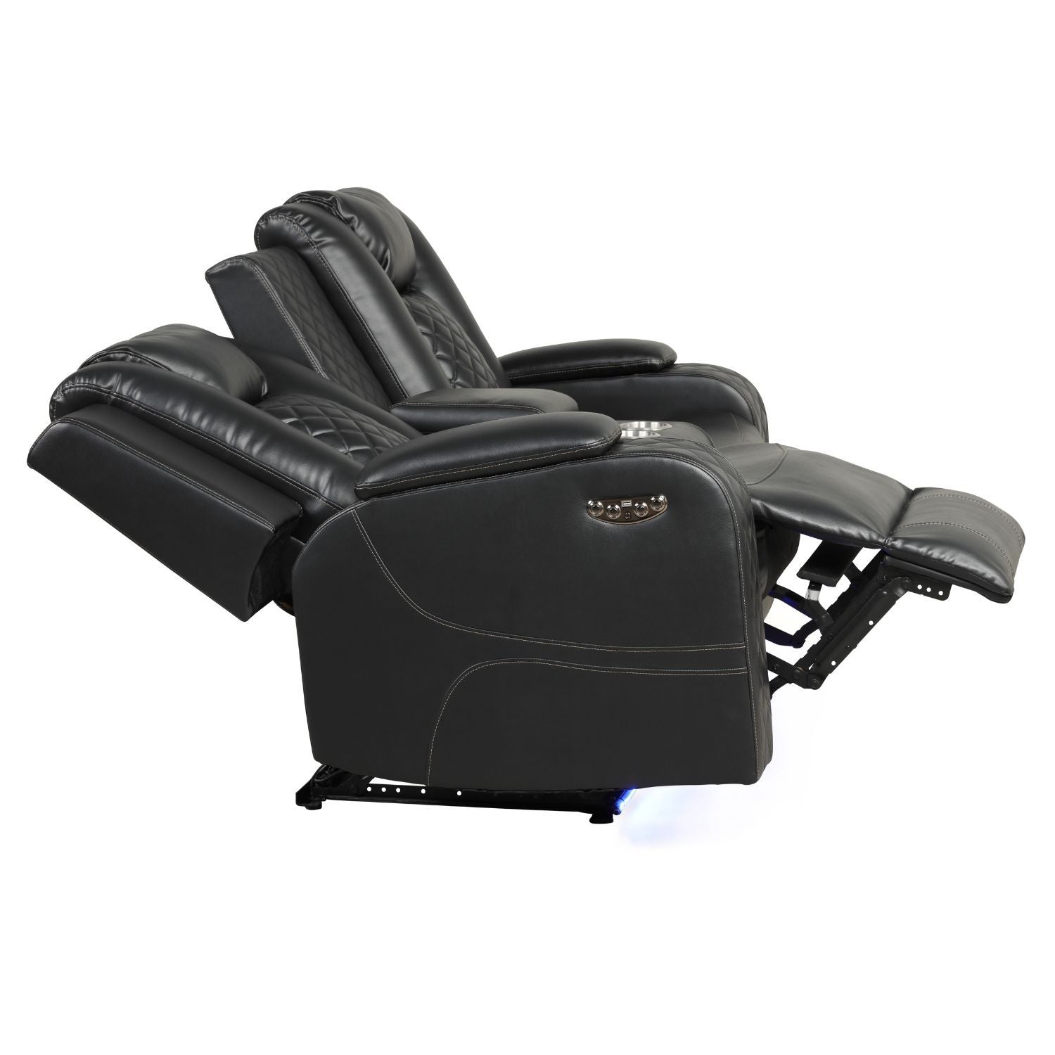 Benz - Power Reclining Loveseat & LED Lighting And Built In USB