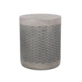 Outdoor Lightweight End Table Round Concrete Outdoor Side Table - Natural