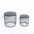 Solar Powered Nesting Side Table Set - Black