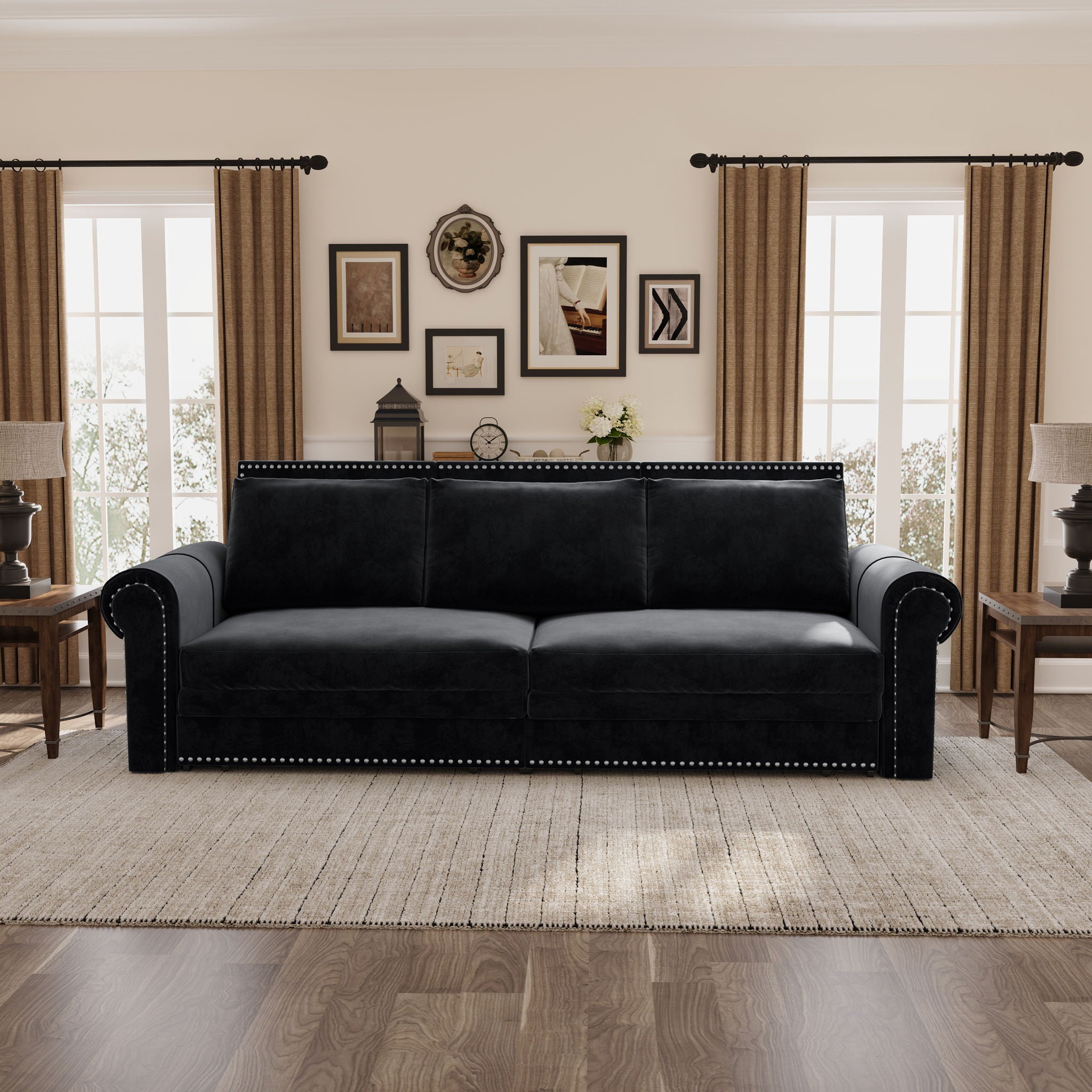 Chesterfield Sofa & Pull Out Bed
