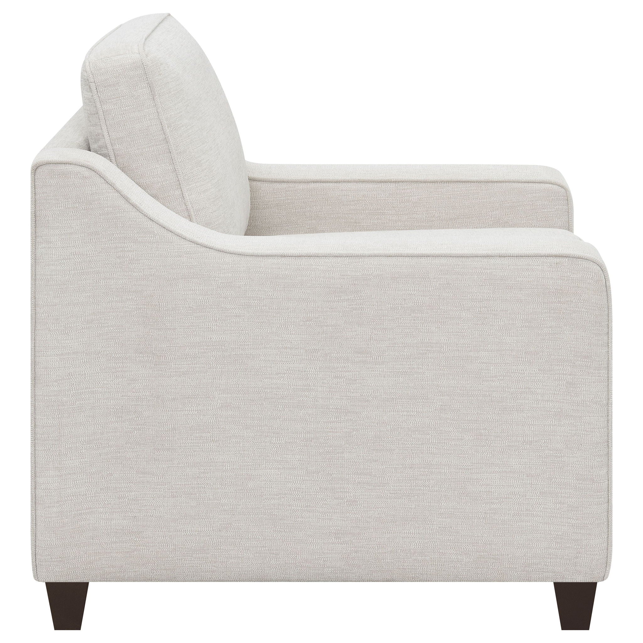 Mahaffey - Upholstered Sloped Track Arm Chair - Beige