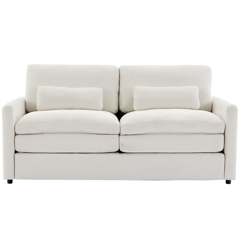 Cozy Upholstered Cushion Loveseat Sofa For Living Room