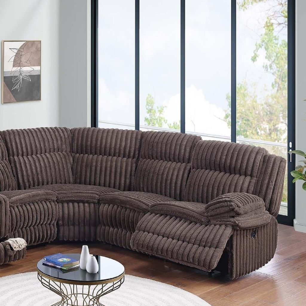 U-Shaped Sectional Sofa With Console Cup Holder, Storage Drawer, Manual Reclining