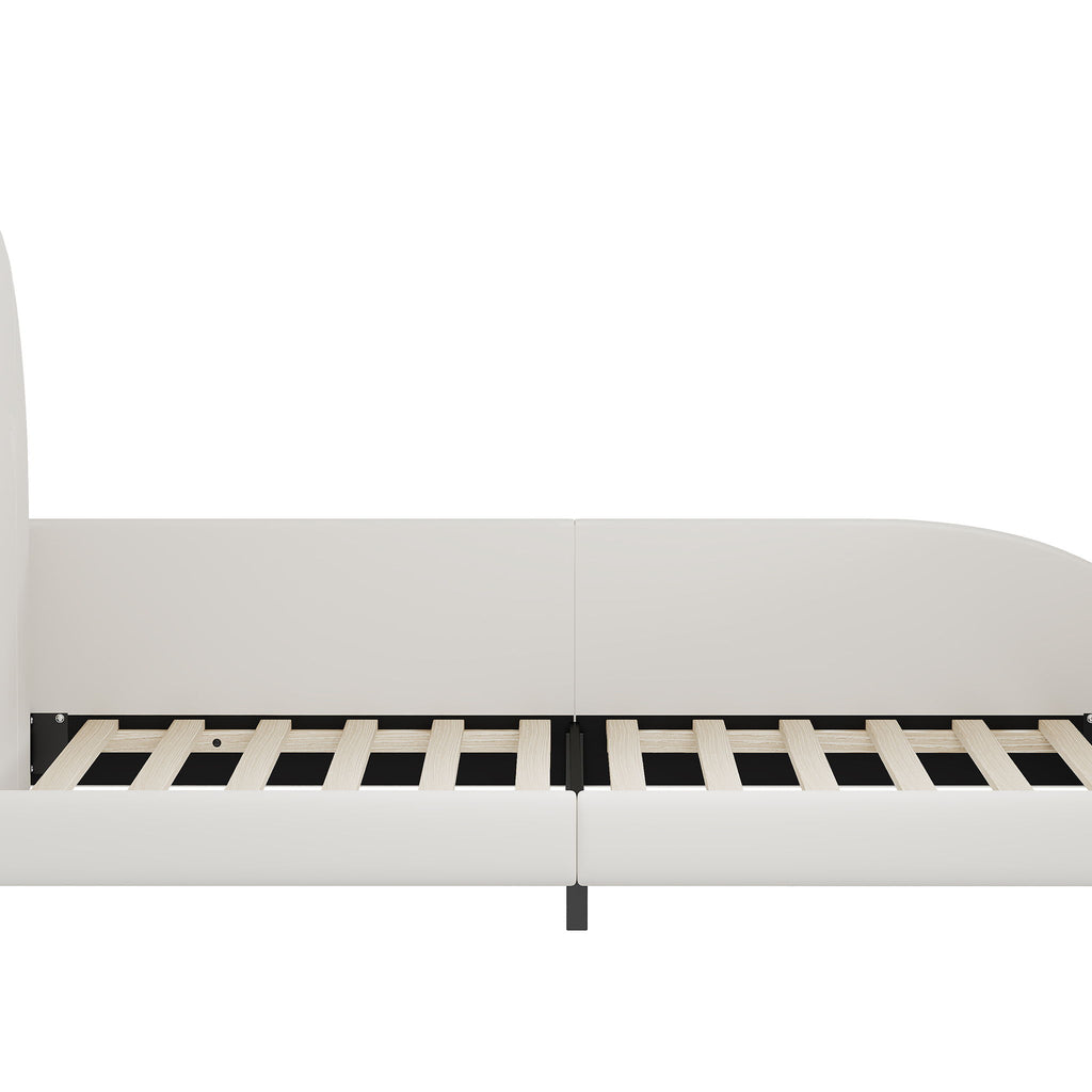 Upholstered Rabbit-Shape Princess Bed With Headboard And Footboard
