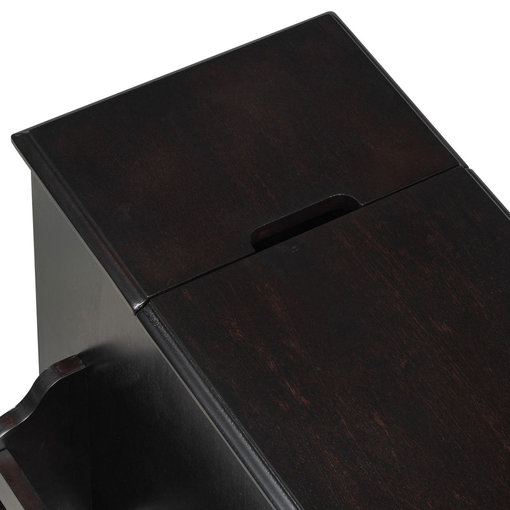 Vintage Flip Top Side Table With USB Ports