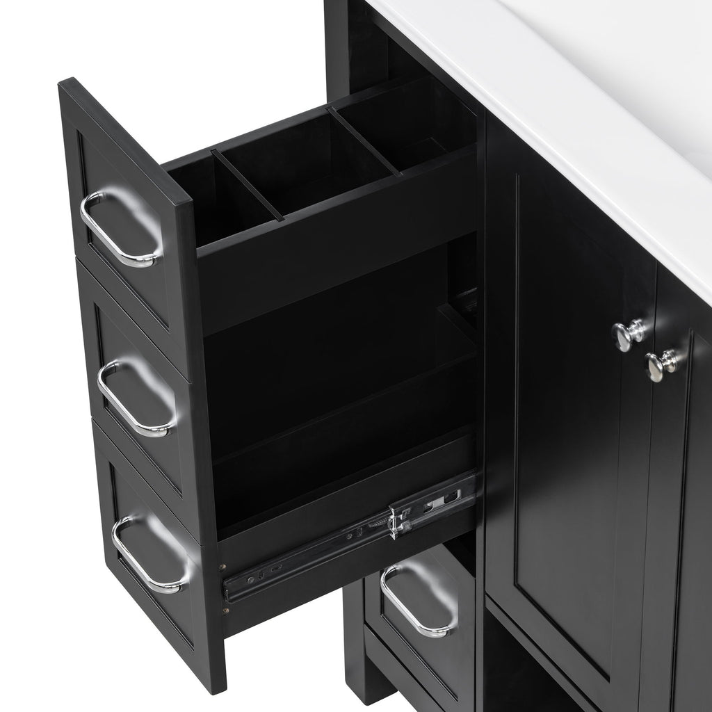 Bathroom Vanity With Sink Top, Bathroom Vanity Cabinet With 2 Doors And 2 Drawers, Open Shelf