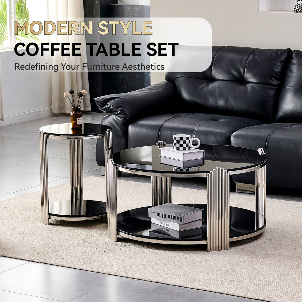 Round Table With Double Layer Storage