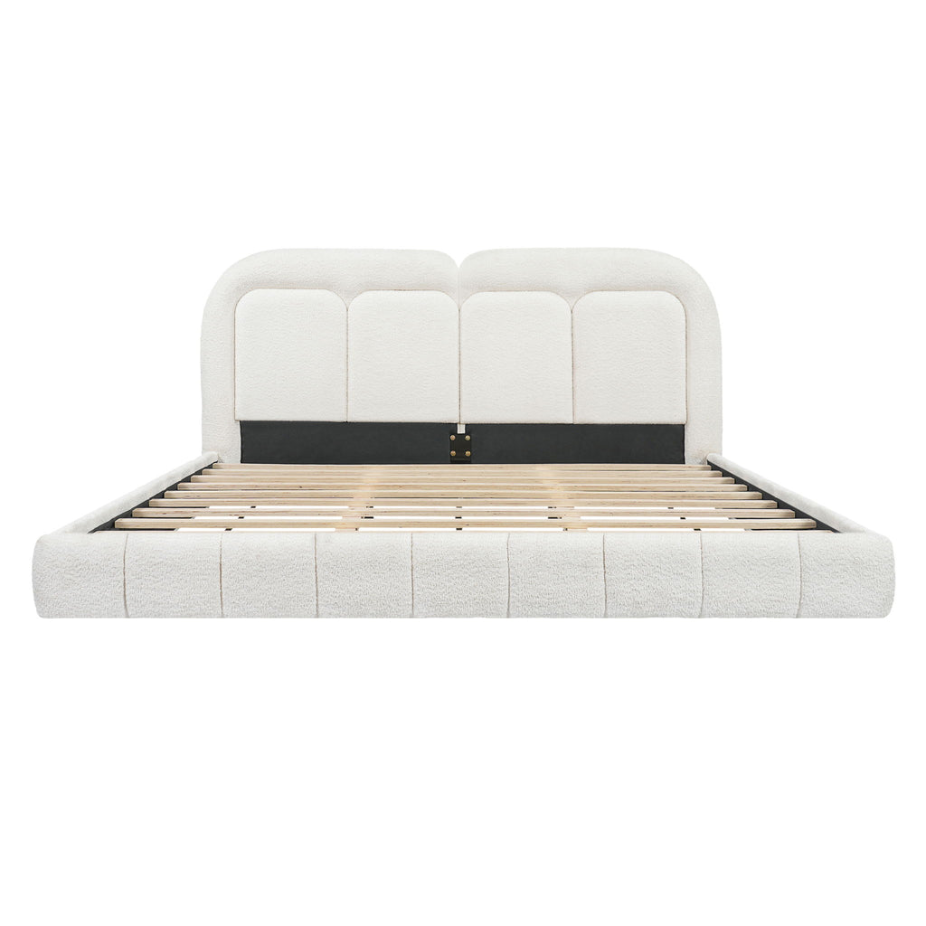 Upholstered Platform Bed With Tufted Headboard
