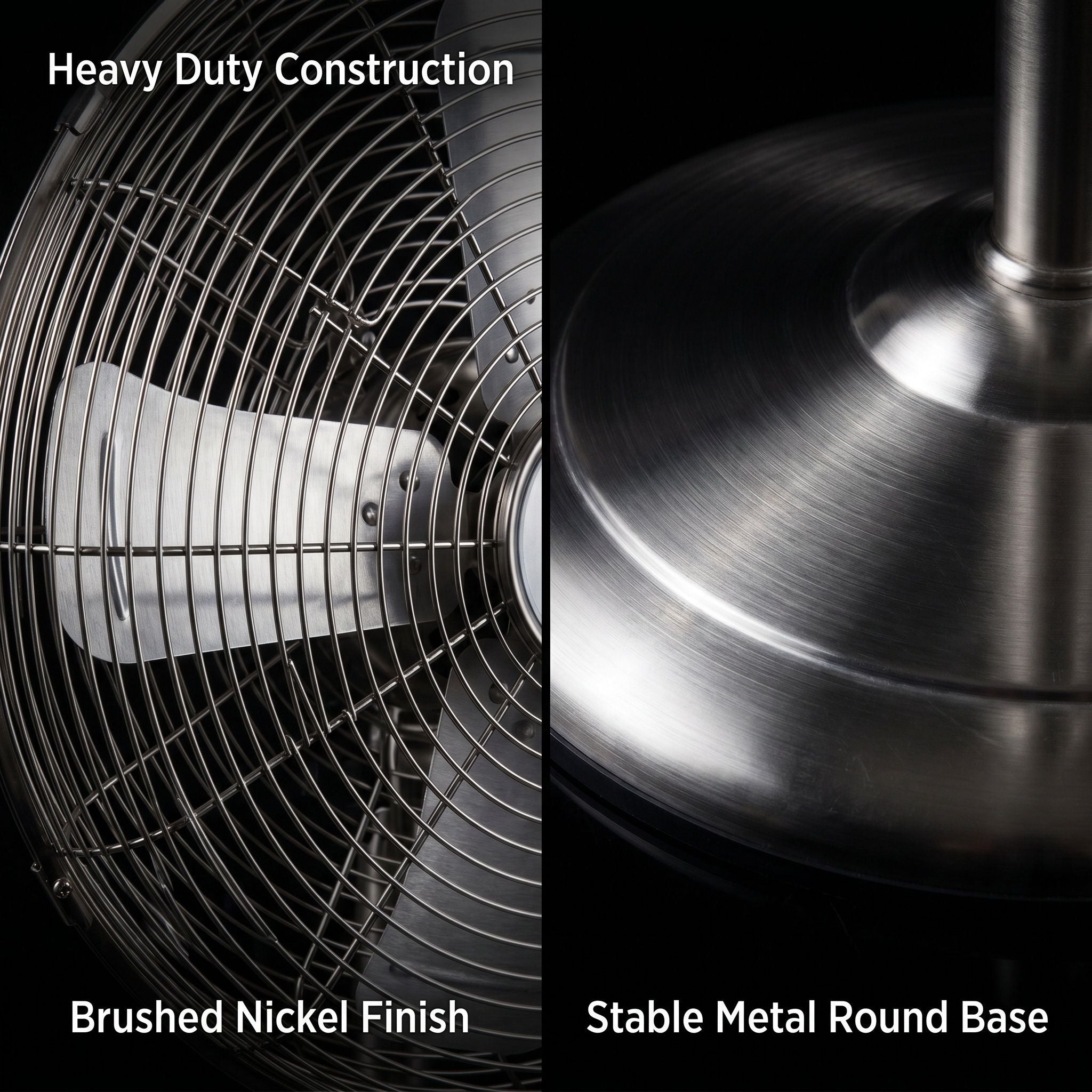 Stand Fan, 4 Blades, Rotary Knob Switch, Oscillation Function, Tilting Angle - Chrome
