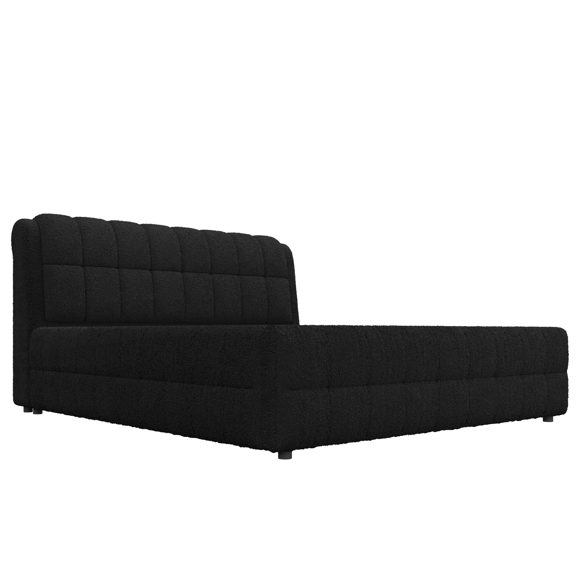 Upholstered Platform Bed With Stitching Details