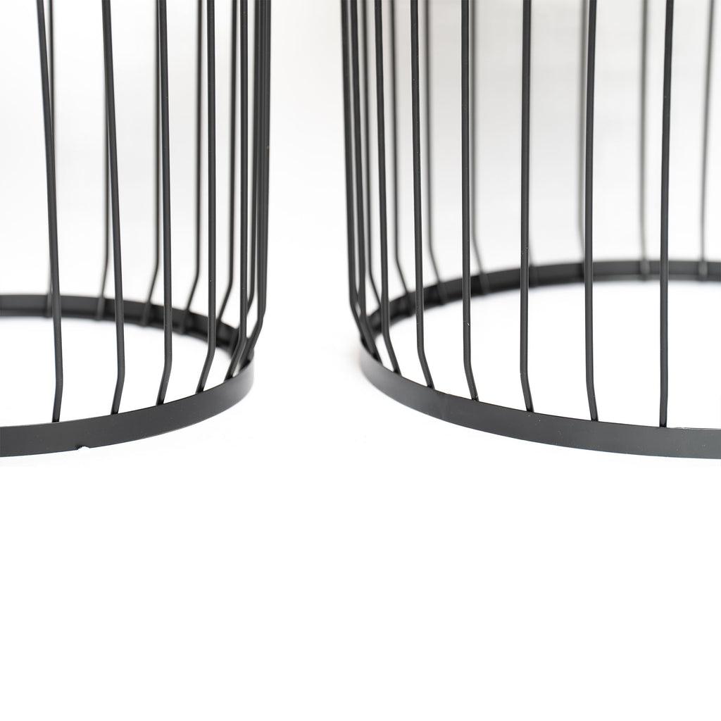 Solar Powered Nesting Side Table Set - Black