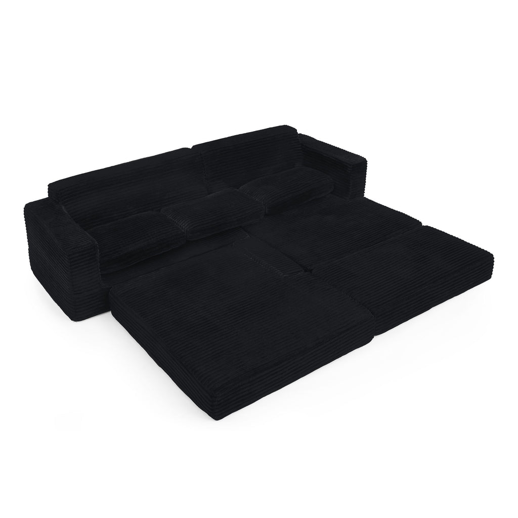 Modern Minimalist L Shape Modular Sectional Sofa, Couch