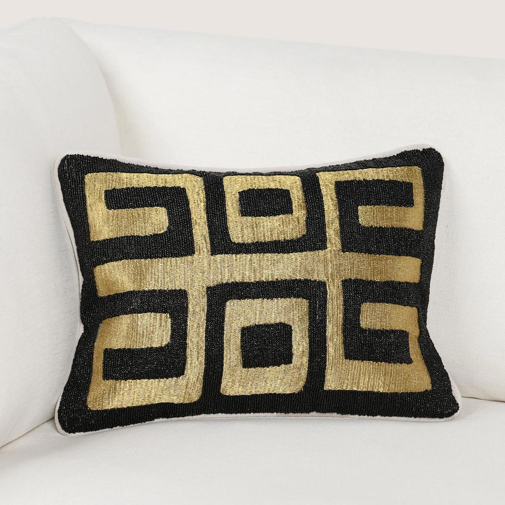 Radiant Oasis - 12" x 16" Dala Pillow - Black / Gold