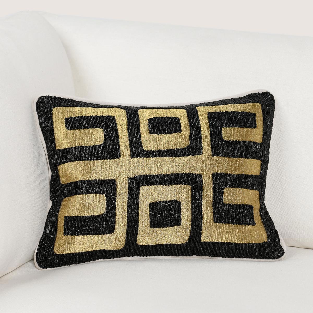 Radiant Oasis - 12" x 16" Dala Pillow - Black / Gold