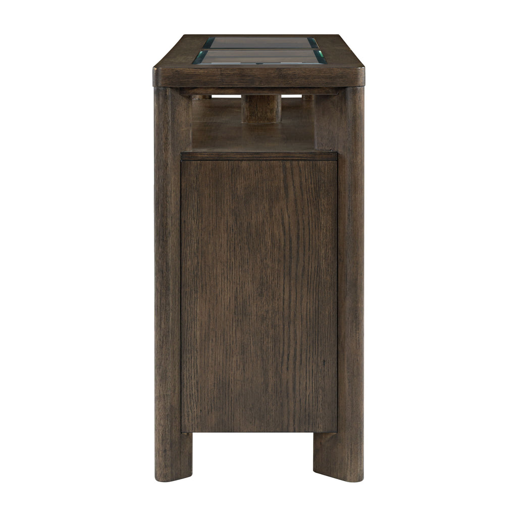 Side Server With Glass Inlay - Dark Oak