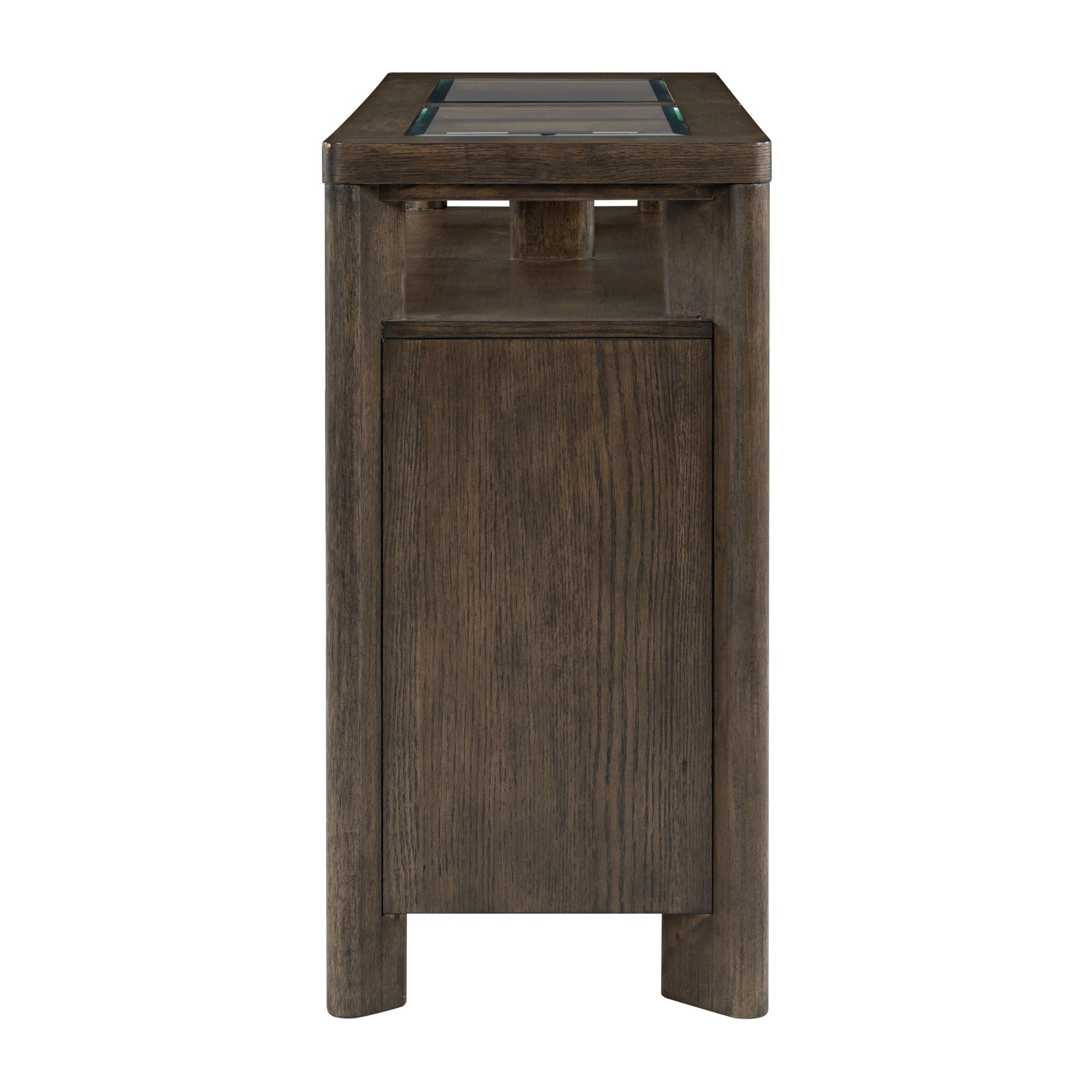 Side Server With Glass Inlay - Dark Oak