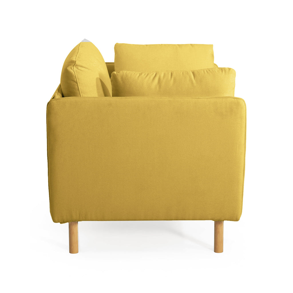 Modern Upholstered Accent Chair With Soft Cushions, Sleek Armrest Design
